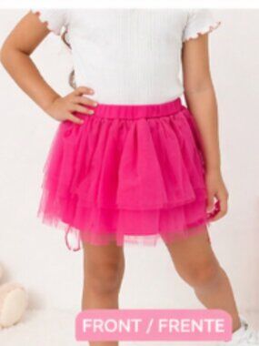 Girls Pink Tutu Skirt 💖 Falda Tul Niña Party Cute M